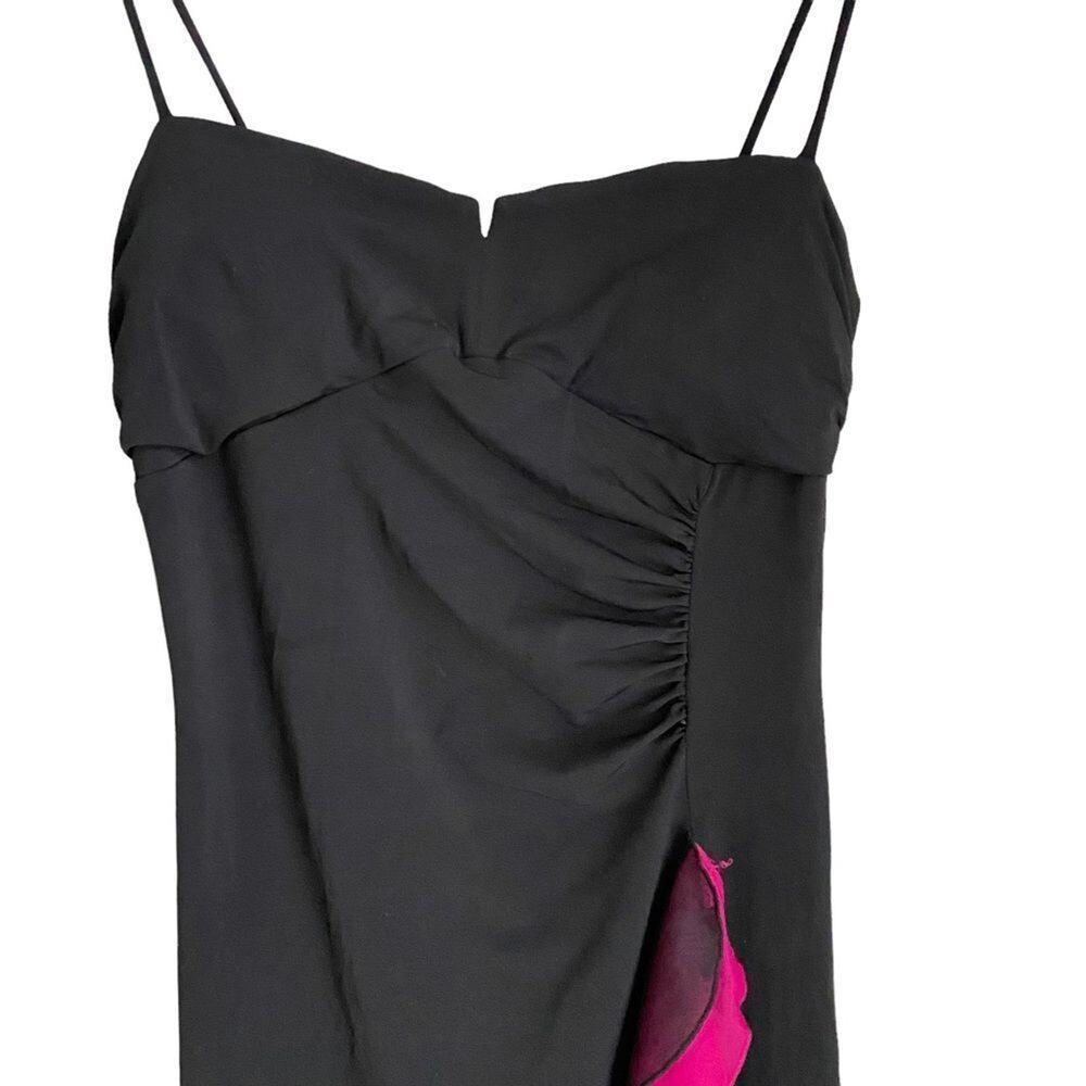 Vintage Y2K Ruby Rox Whimsigoth Asymmetrical Ruffle Dress Black Pink L - Picture 7 of 14